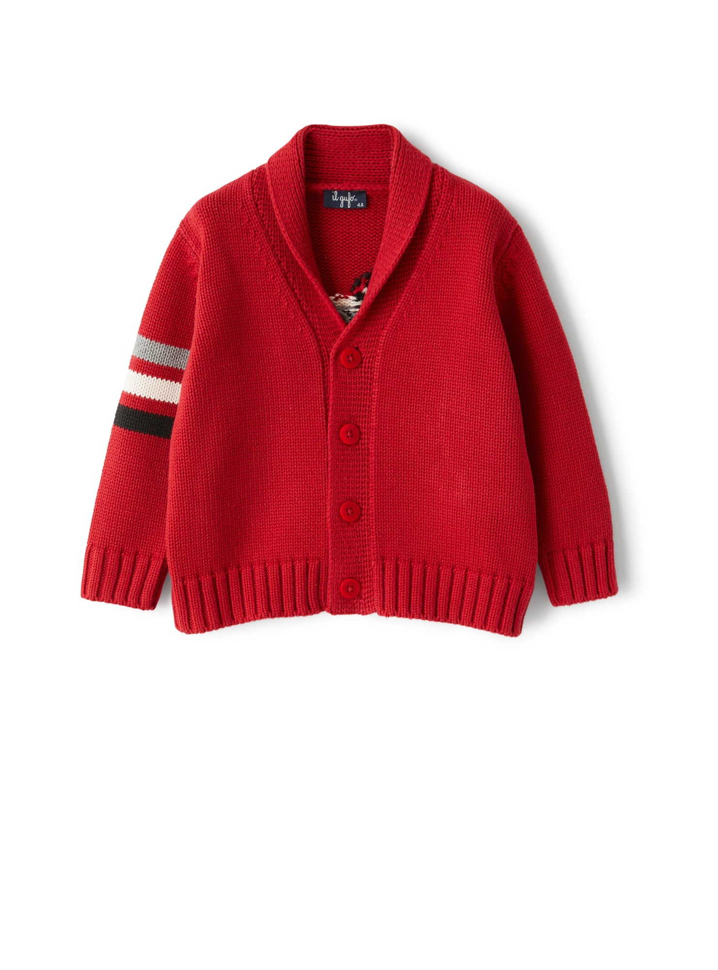 Boys | Cardigan in Organic Cotton | Burgundy Black