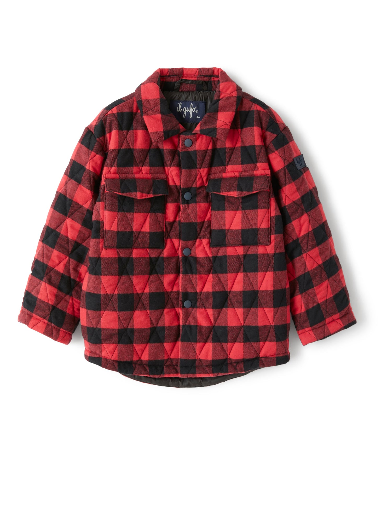 Boys | Shirt Jacket in Checked Cotton | Berry