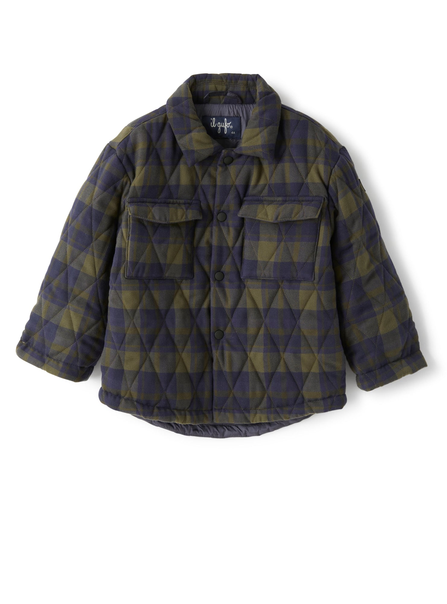Shirt Jacket in A Tartan Pattern | Verde Mimetico