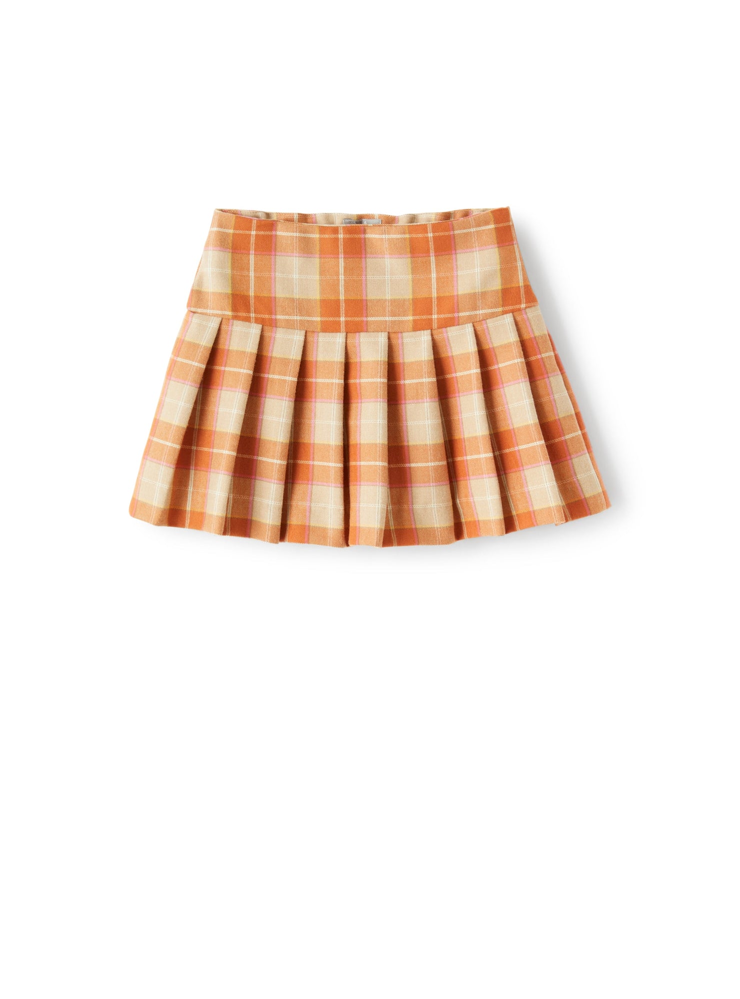 Girls | Skirt in Check Technowool | Orange