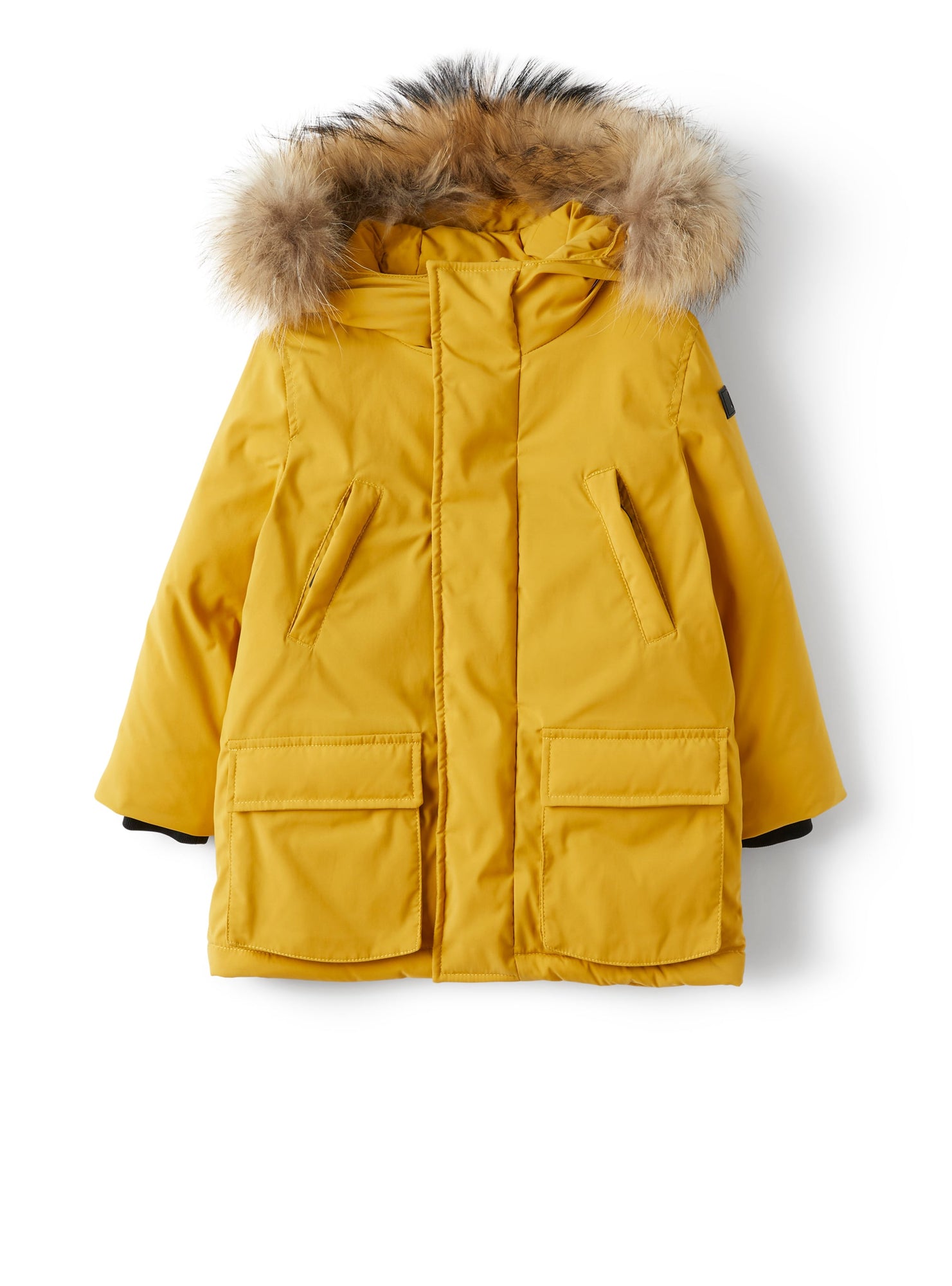 Hi-Tech Parka Jacket with Fur Trim | Giallo Acero