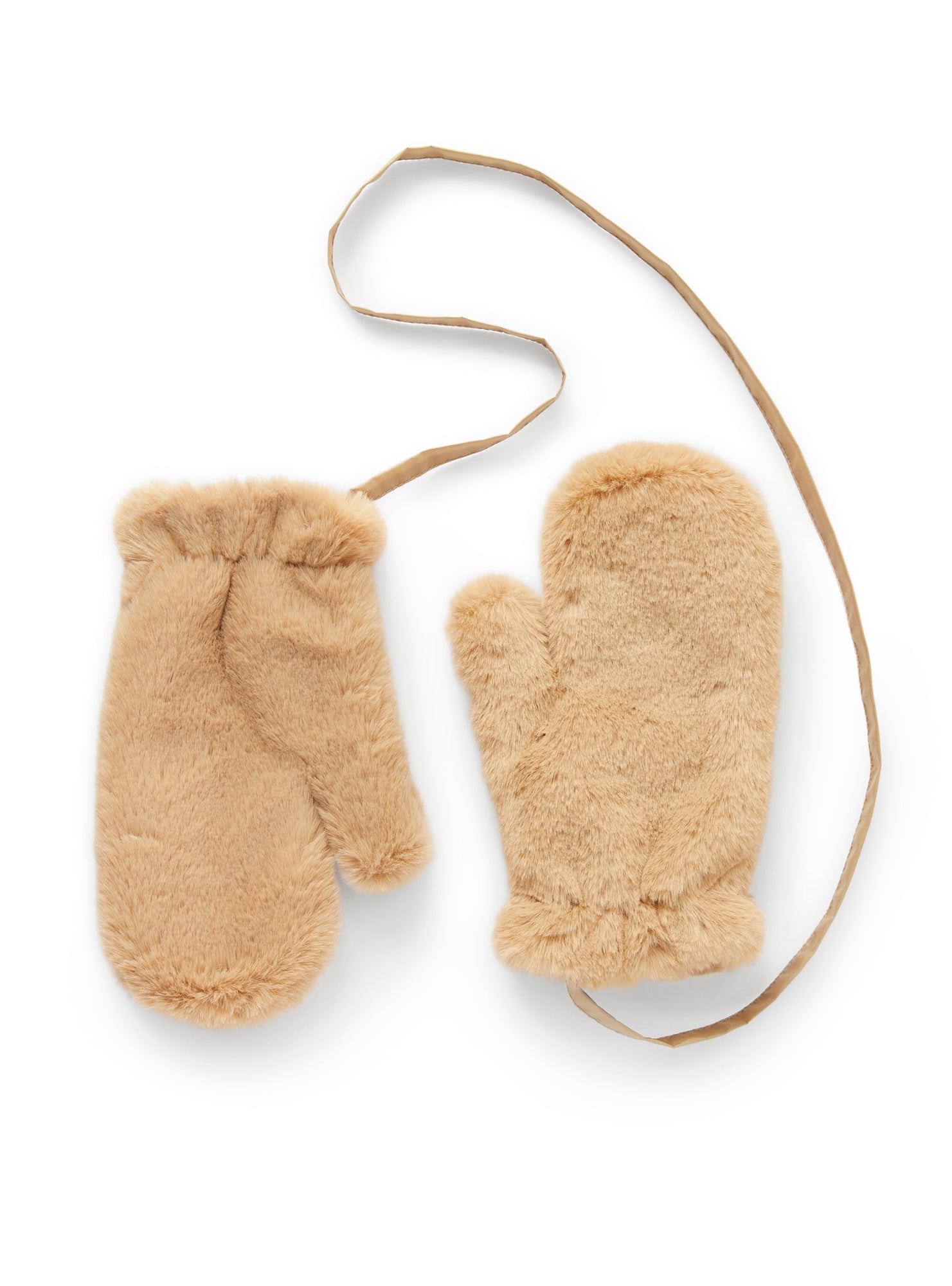 Mittens in Faux Fur | Camel