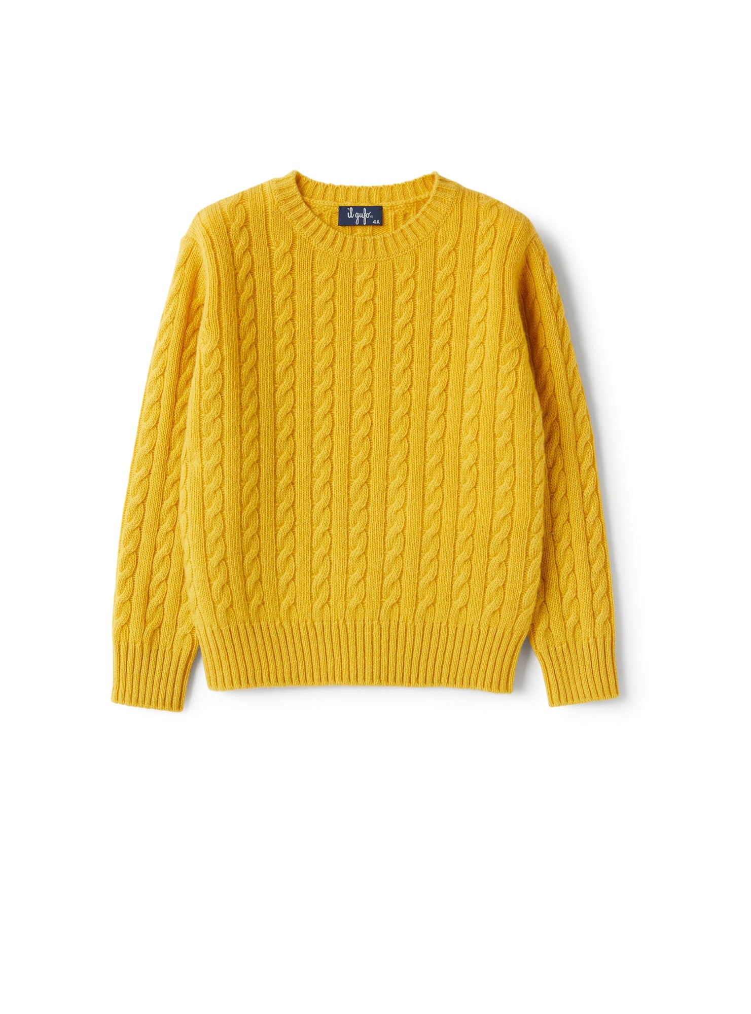 Cable Knit Wool Sweater | Gold