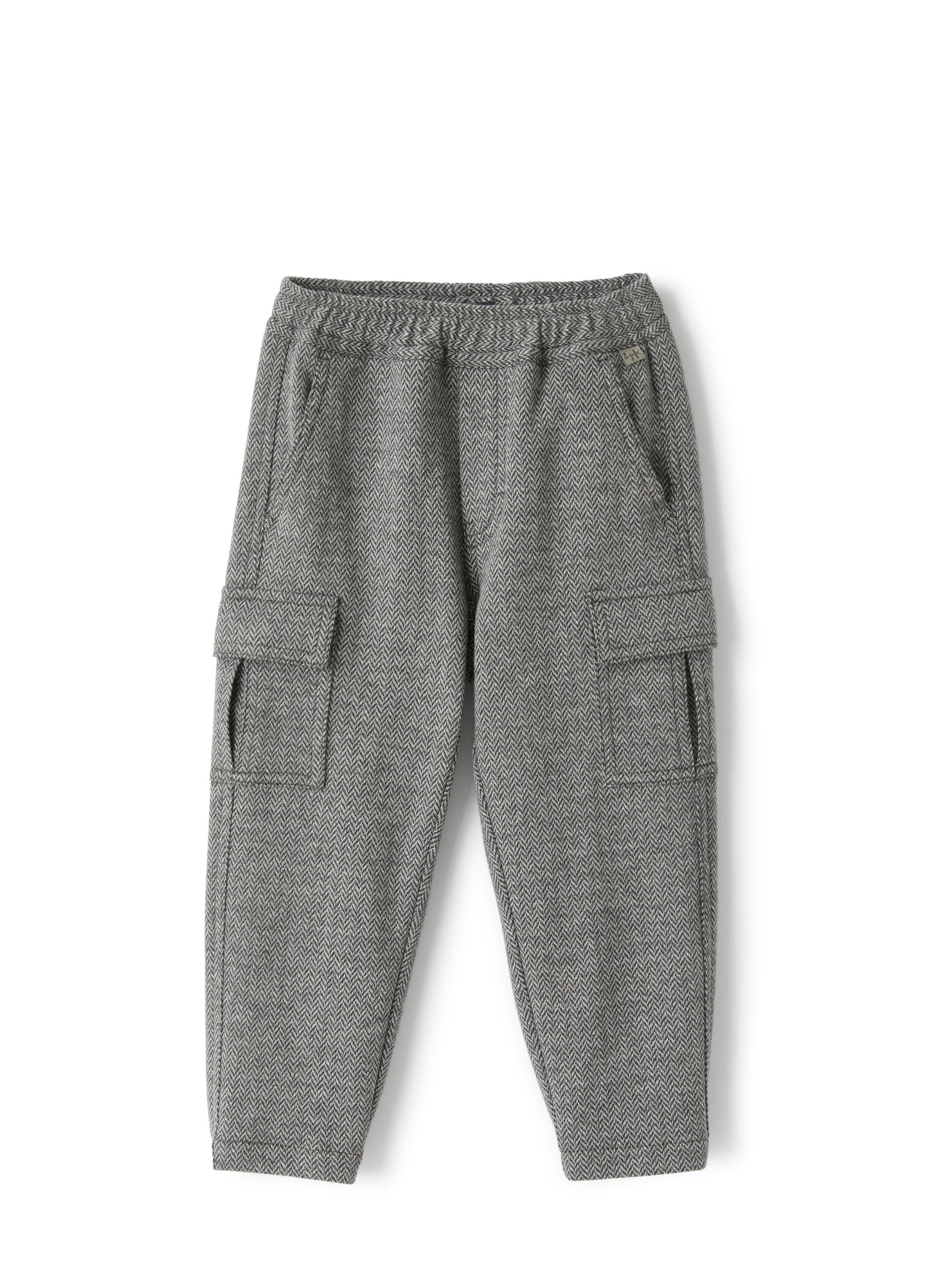 Boys | Cargo Pants with a Herringbone Pattern | Asphalt Gray