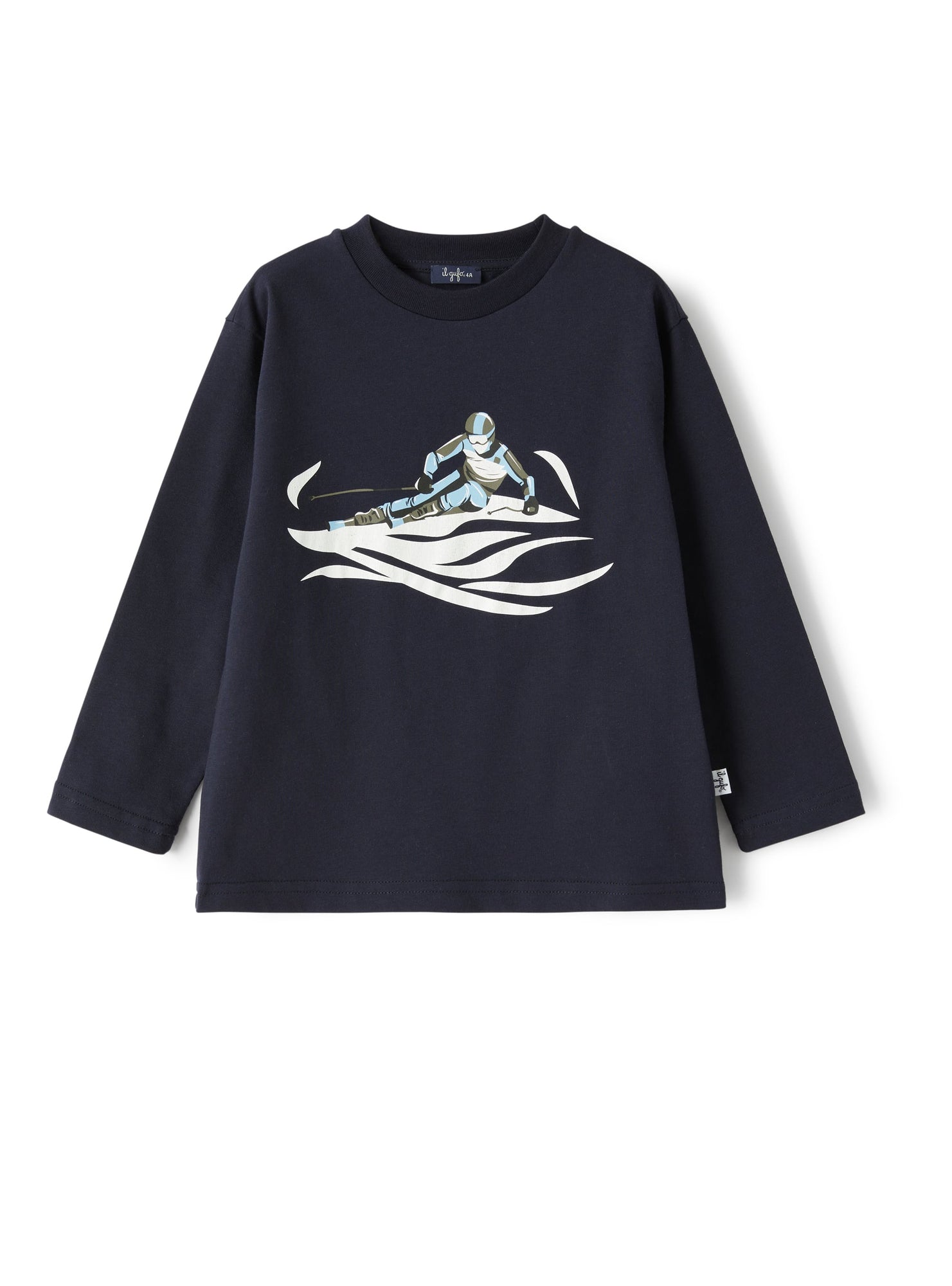 Boys | T-Shirt with Skier Print | Blue Anice