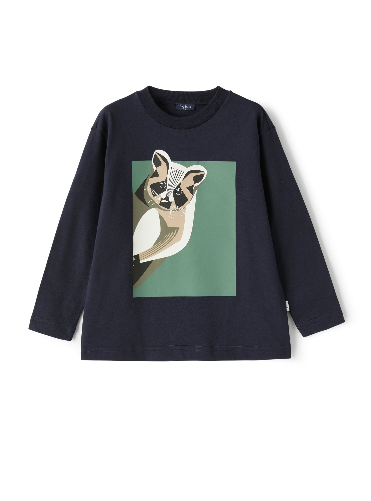 Boys | T-Shirt with Raccoon Print | Blue Ginepro