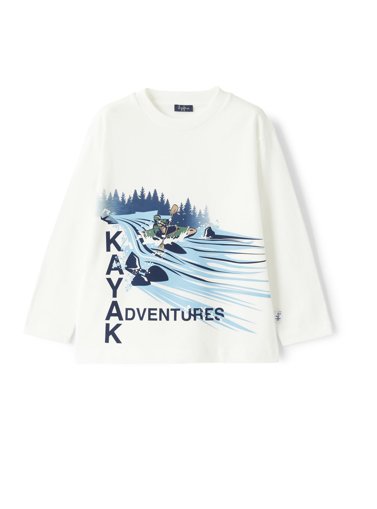 Boys | T-Shirt with Kayak Adventures Print | Milk