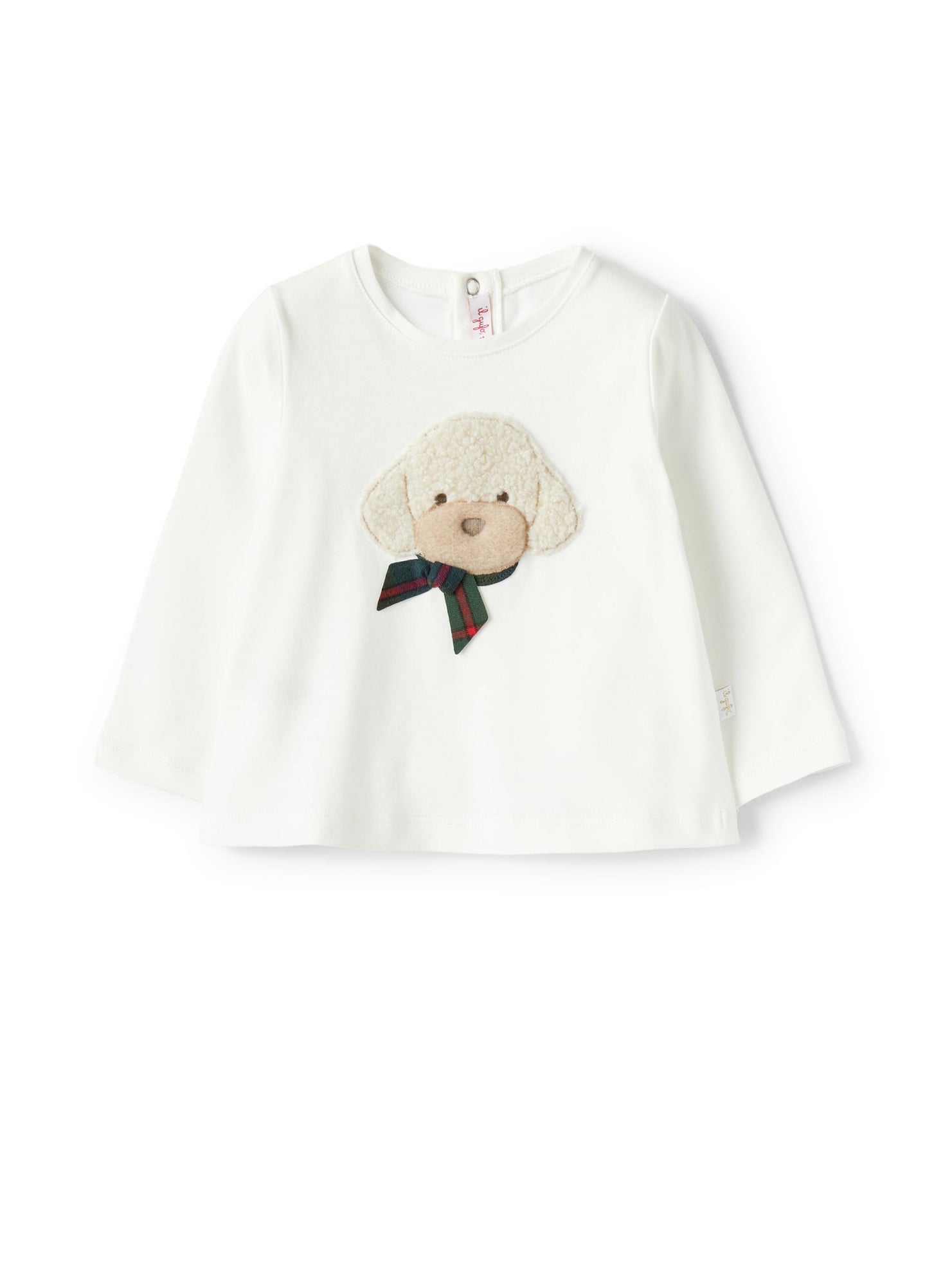 Baby Boys | T-Shirt with Poodle Detail in Teddy Fleece | Milk