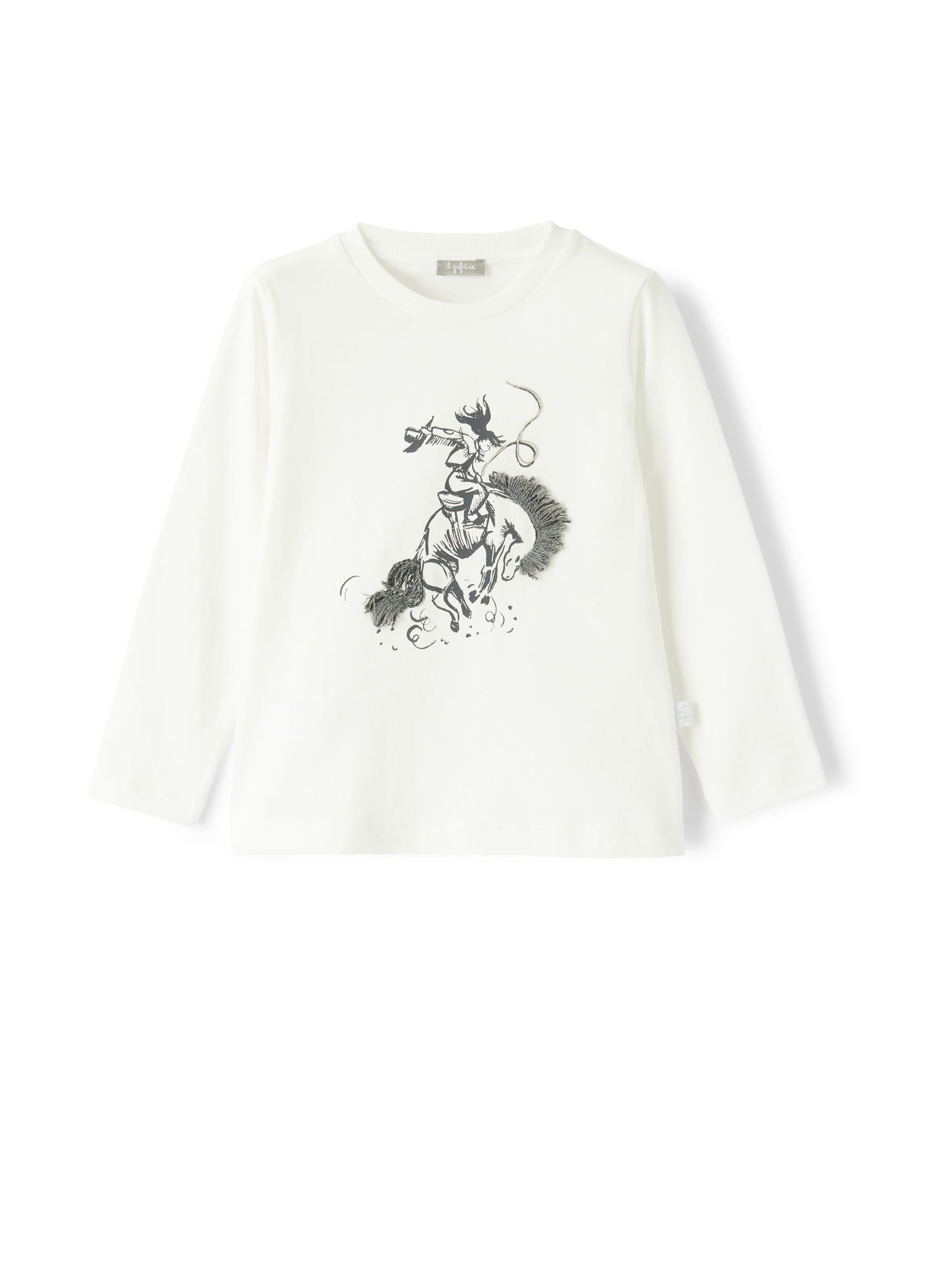 Girls | Long-Sleeve T-Shirt with Rodeo Print | Milk
