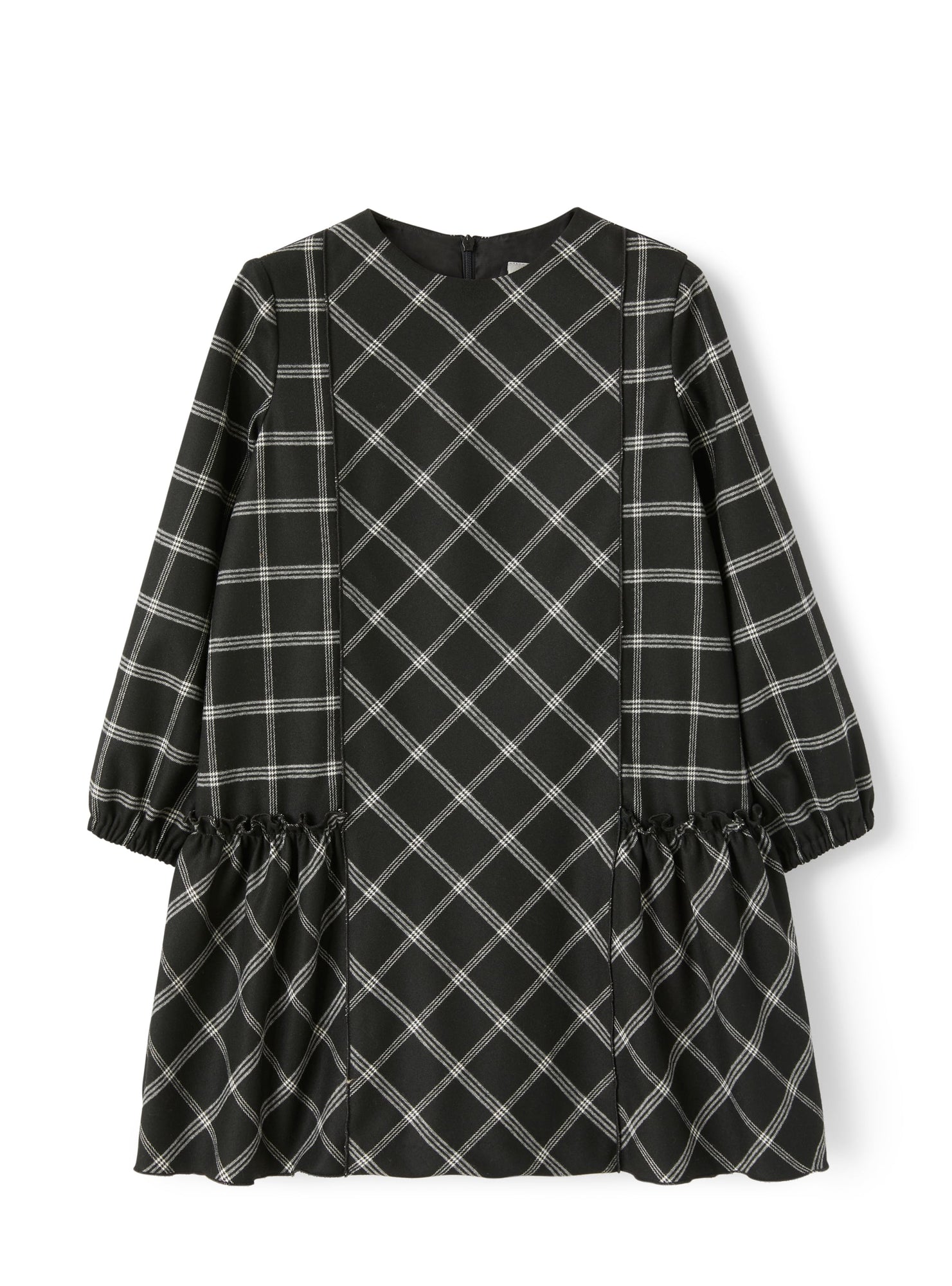 Girls | Checked Technowool Dress | Black/White