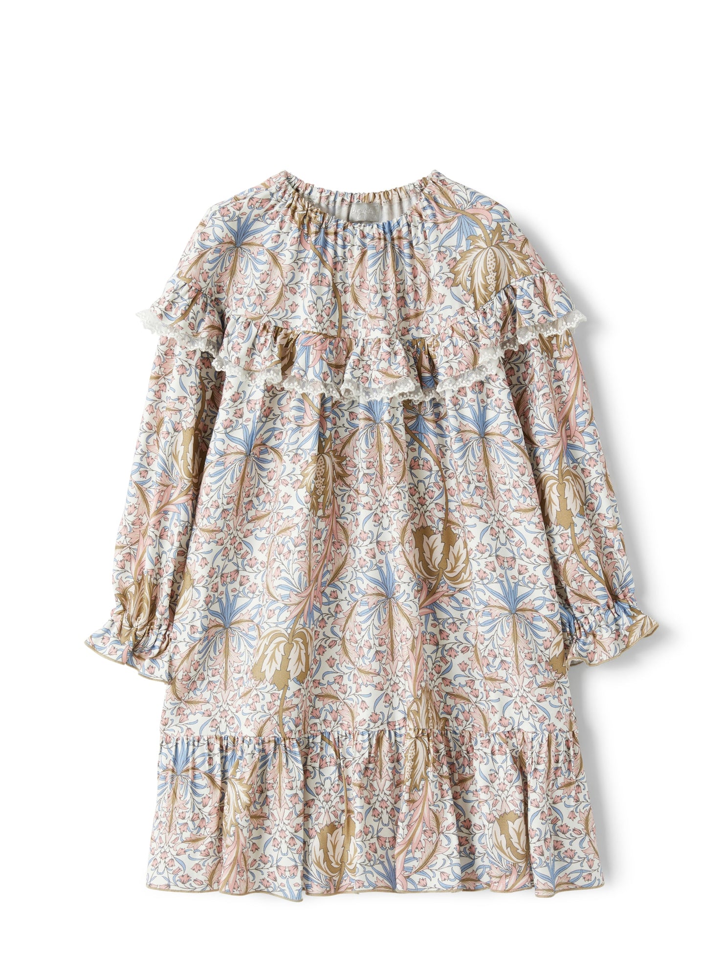 Girls | Long-Sleeve Dress in Floral-Print | Turchese