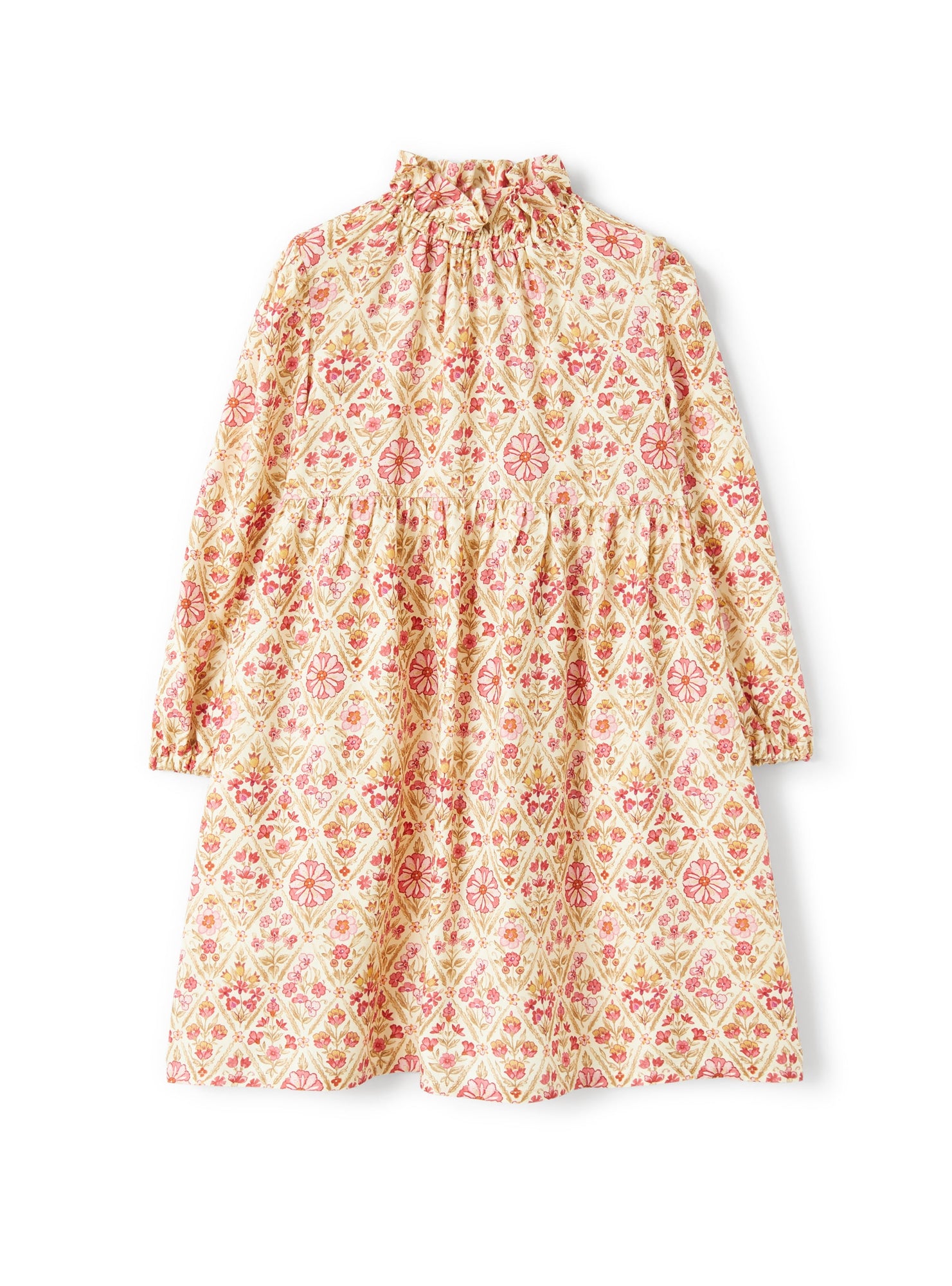 Girls | Dress in Floral-Printed Viscose | Yellow Acero