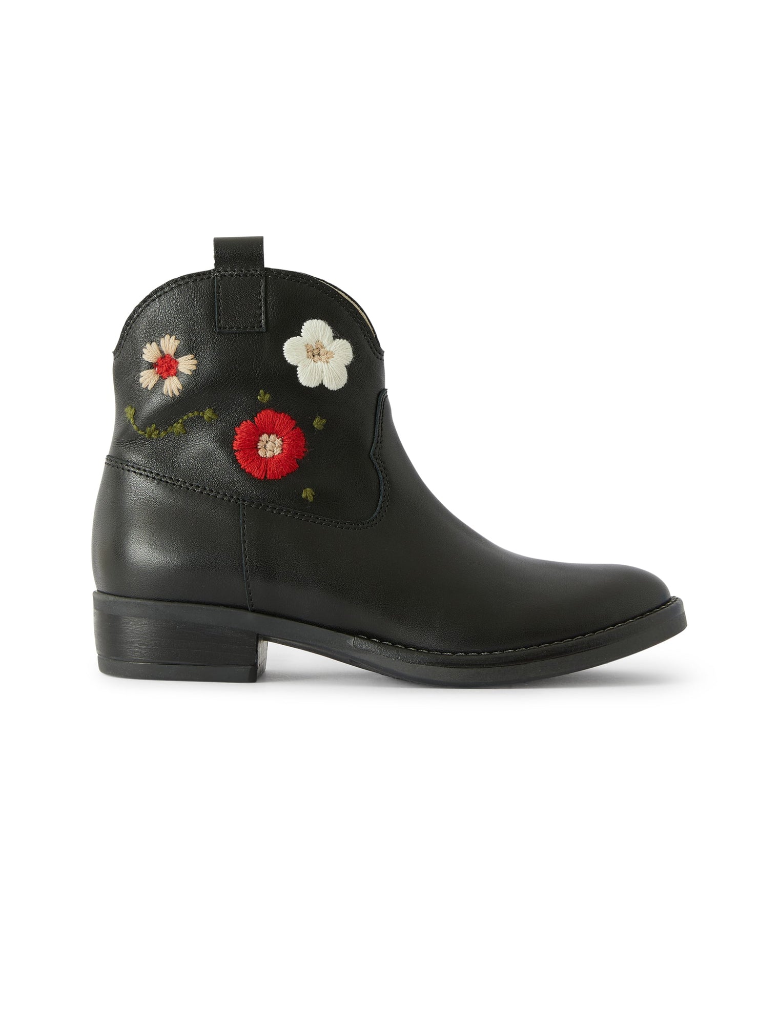 Girls | Texas Boots with Embroidered Detailing | Black