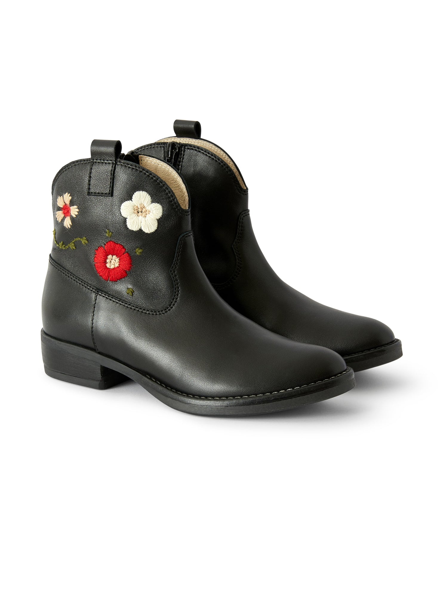 Girls | Texas Boots with Embroidered Detailing | Black