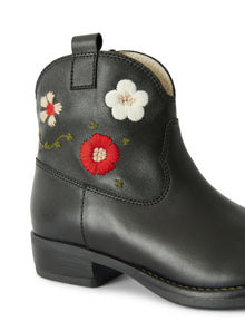 Girls | Texas Boots with Embroidered Detailing | Black