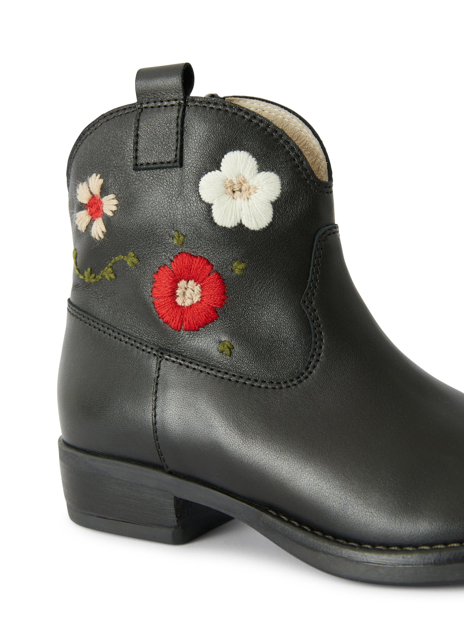 Girls | Texas Boots with Embroidered Detailing | Black