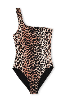 One Shoulder Swimsuit | Leopard