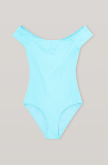 Recycled Ribbed Off-Shoulder Swimsuit | Bachelor Blue