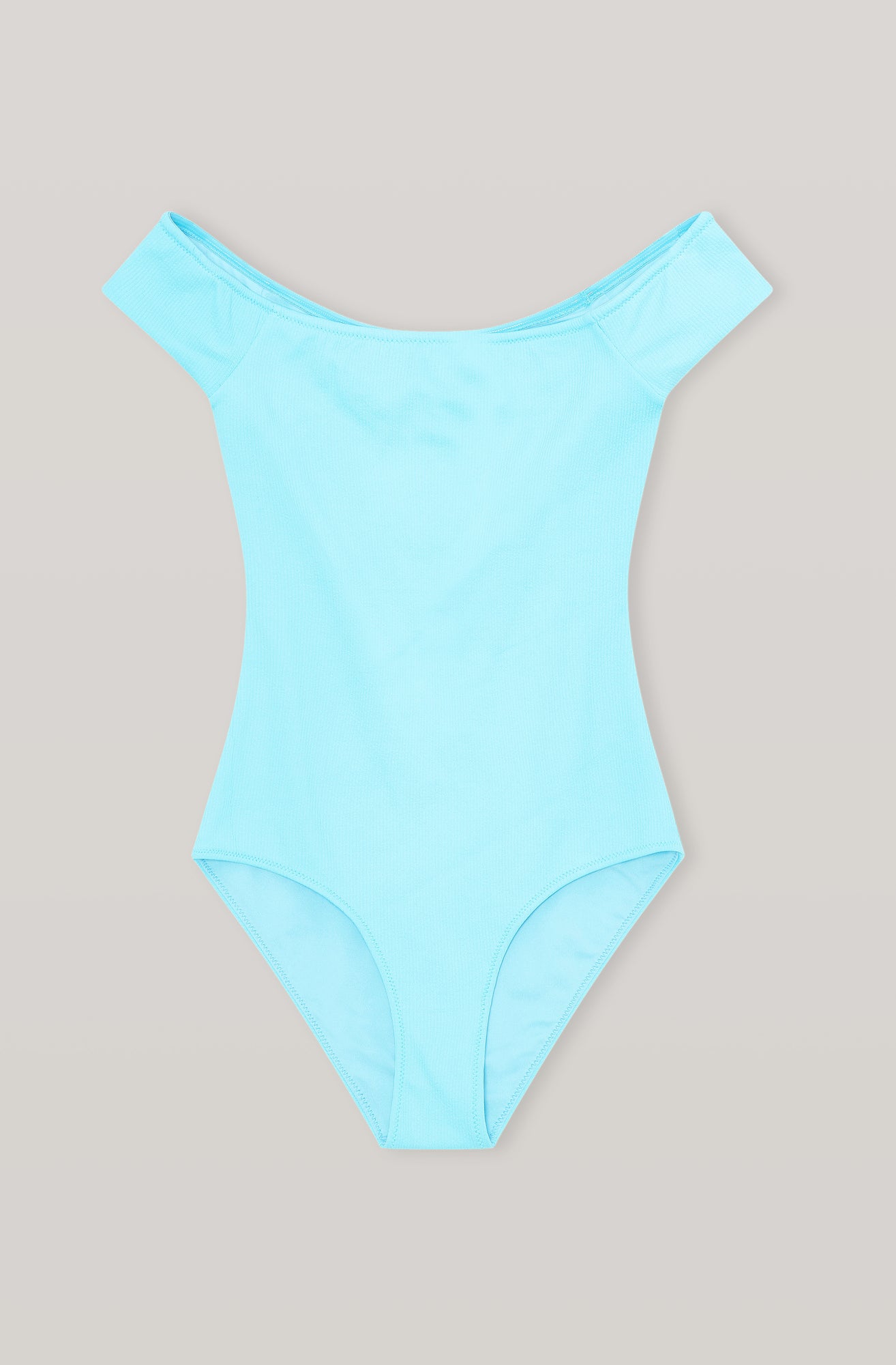 Recycled Ribbed Off-Shoulder Swimsuit | Bachelor Blue