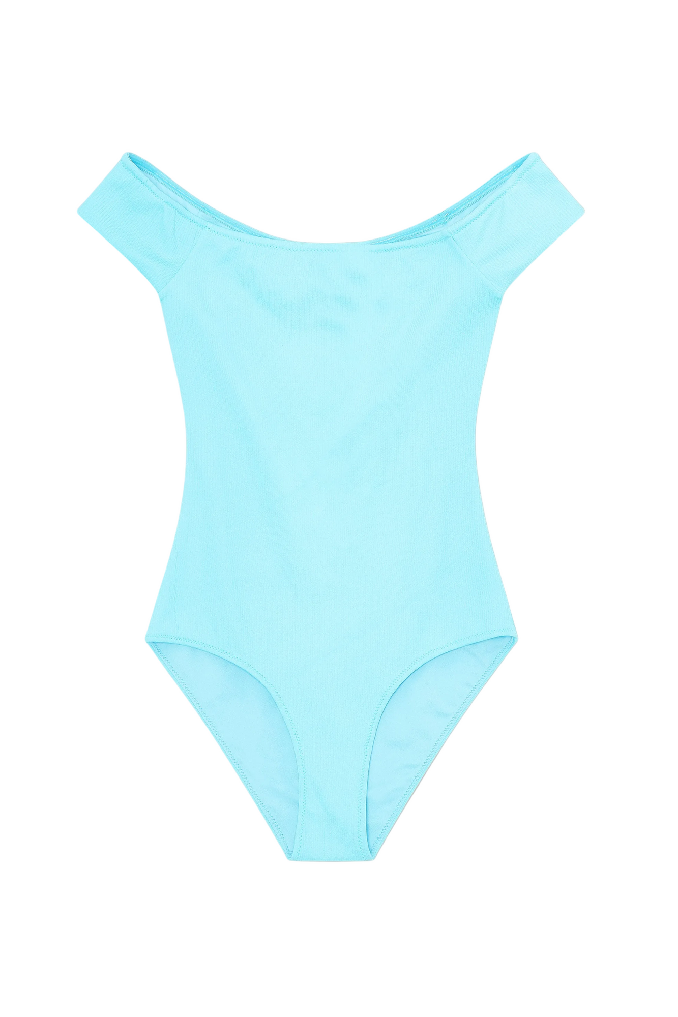 Recycled Ribbed Off-Shoulder Swimsuit | Bachelor Blue