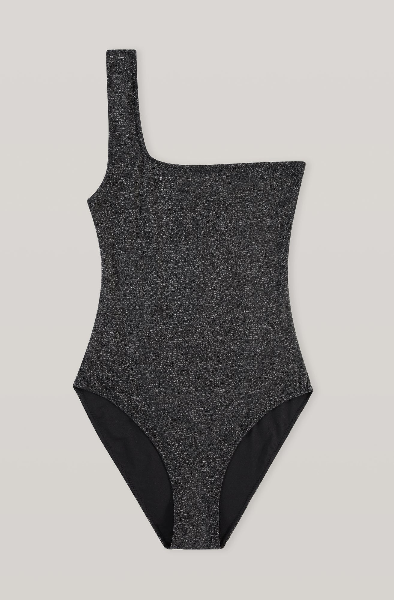 Glitter One Shoulder Swimsuit | Black