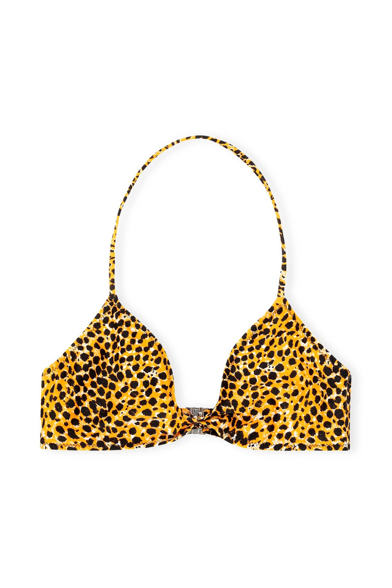 Leopard Print Bikini Top | Bright Marigold