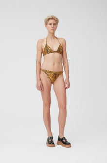 Leopard Print Bikini Top | Bright Marigold