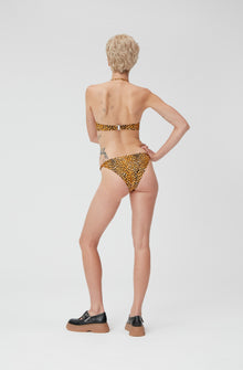 Recycled Printed Twisted Bikini Briefs | Bright Marigold