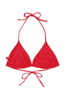 Recycled Core Solid String Bikini Top | High Risk Red