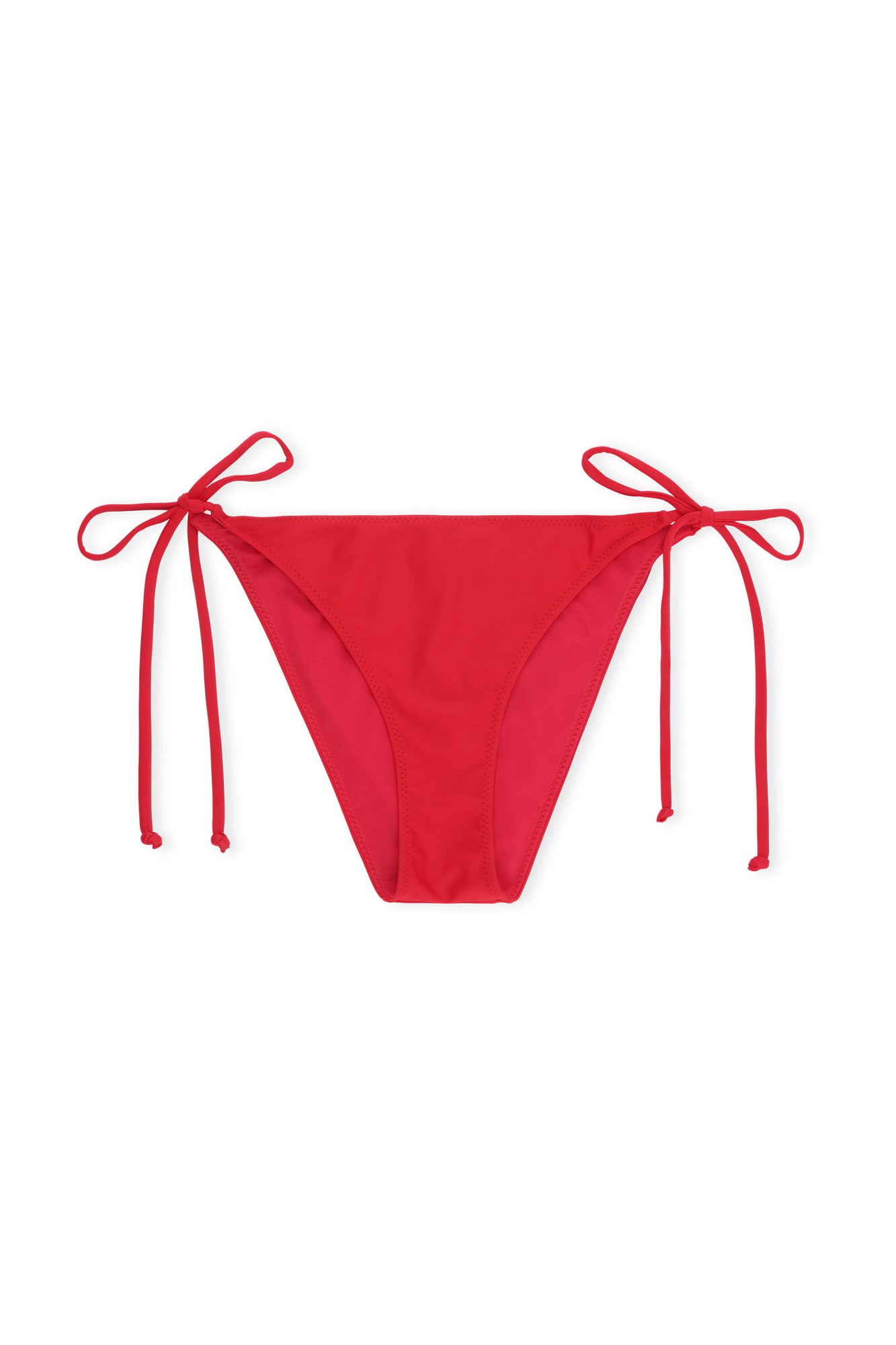 Recycled Core Solid String Bikini Briefs | High Risk Red