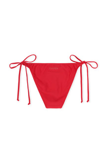 Recycled Core Solid String Bikini Briefs | High Risk Red