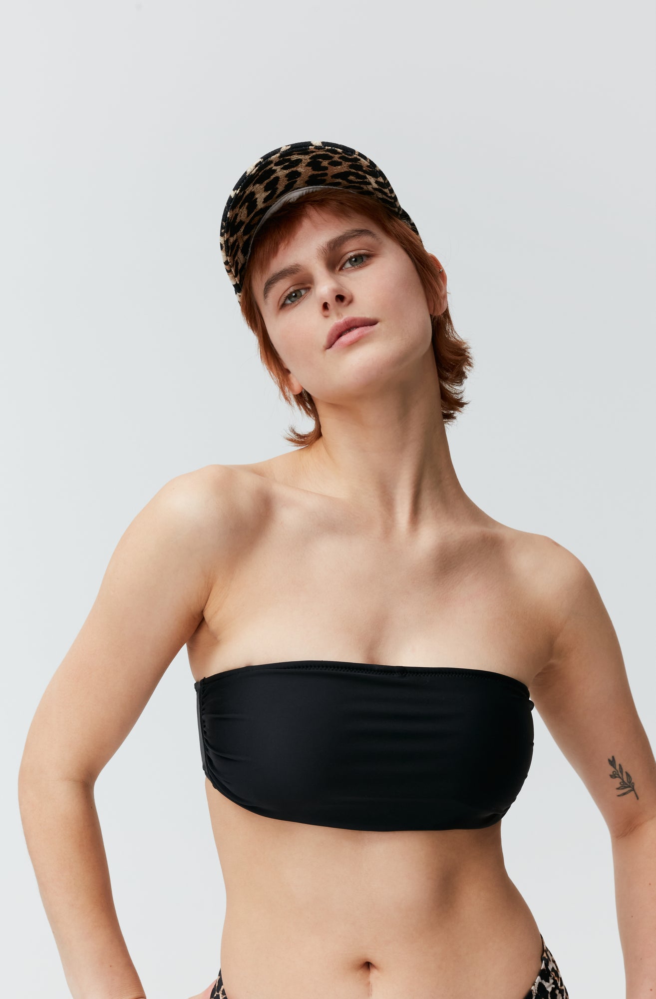 Recycled Core Solid Bandeau Bikini Top | Black