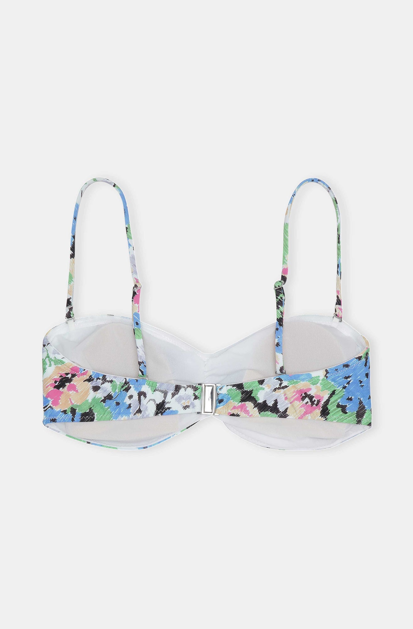 Recycled Printed Recycled Printed Gathered Bandeau Bikini Top | Floral Azure Blue