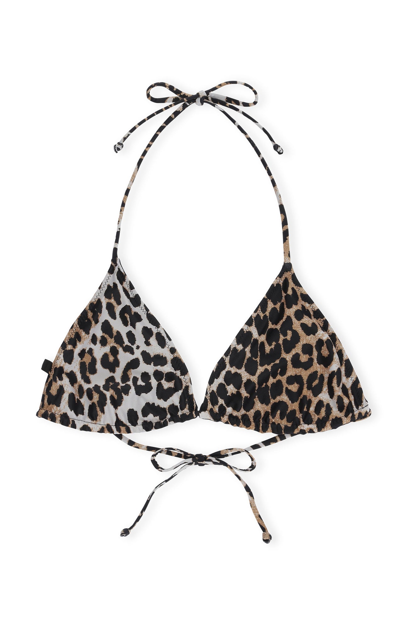 Recycled Core Printed String Bikini Top | Leopard