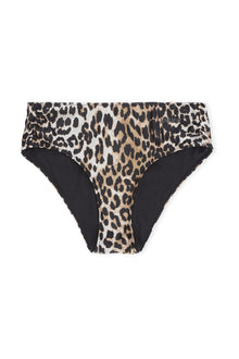 Recycled Core Printed Midrise Bikini Briefs | Leopard