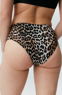 Recycled Core Printed Midrise Bikini Briefs | Leopard