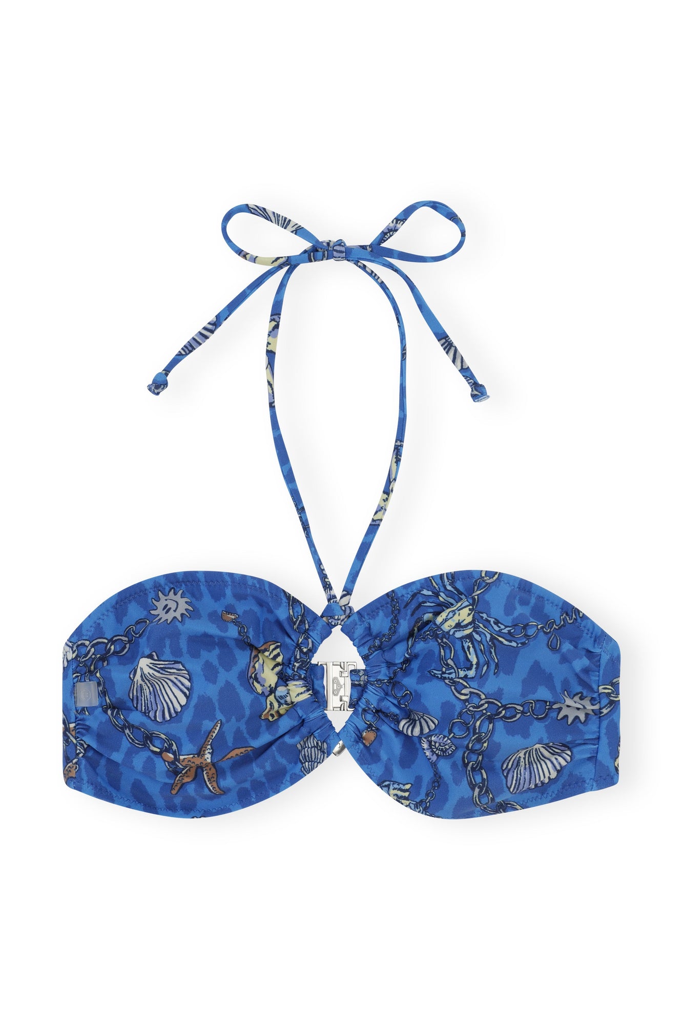 Recycled Printed Diamond Bandeau Bikini Top | Sea Treasure Cloisonne