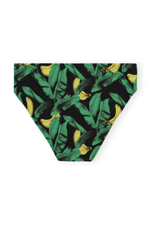 Recycled Printed Midrise Bikini Briefs | Banana Tree Black