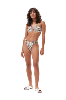 Recycled Printed Lowrise Wave Bikini Briefs | Egret