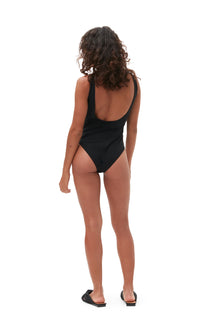 Recycled Matte Sporty Swimsuit | Black
