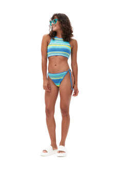 Crochet Racerback Bikini Top | Blue Curacao