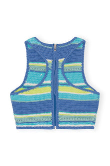 Crochet Racerback Bikini Top | Blue Curacao