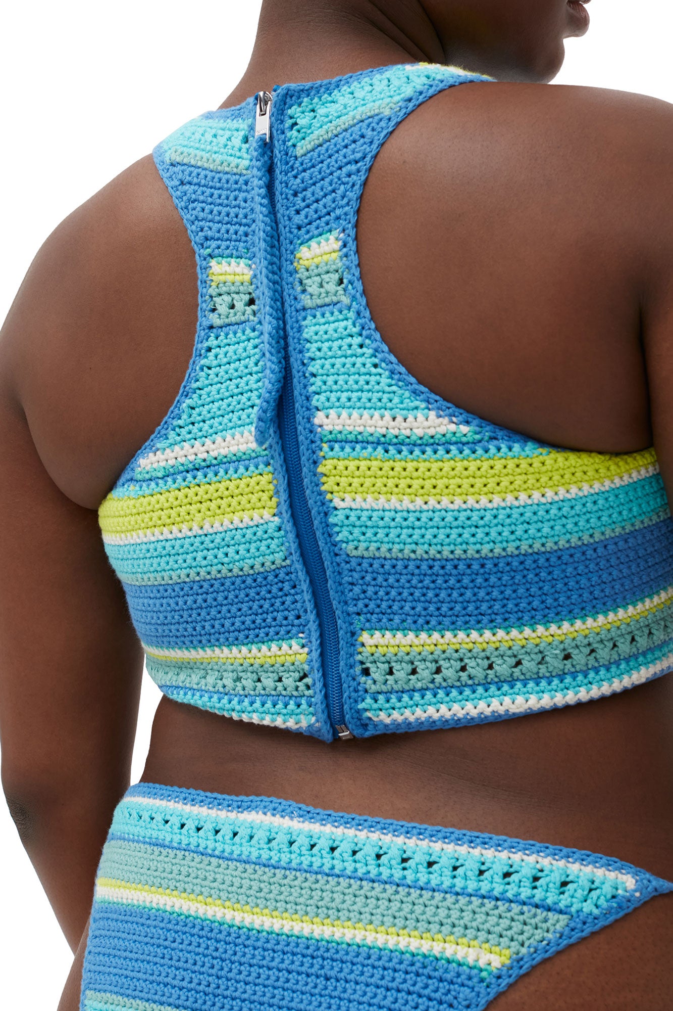 Crochet Racerback Bikini Top | Blue Curacao