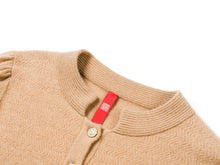 Puff Sleeve Knit Cardigan | Camel