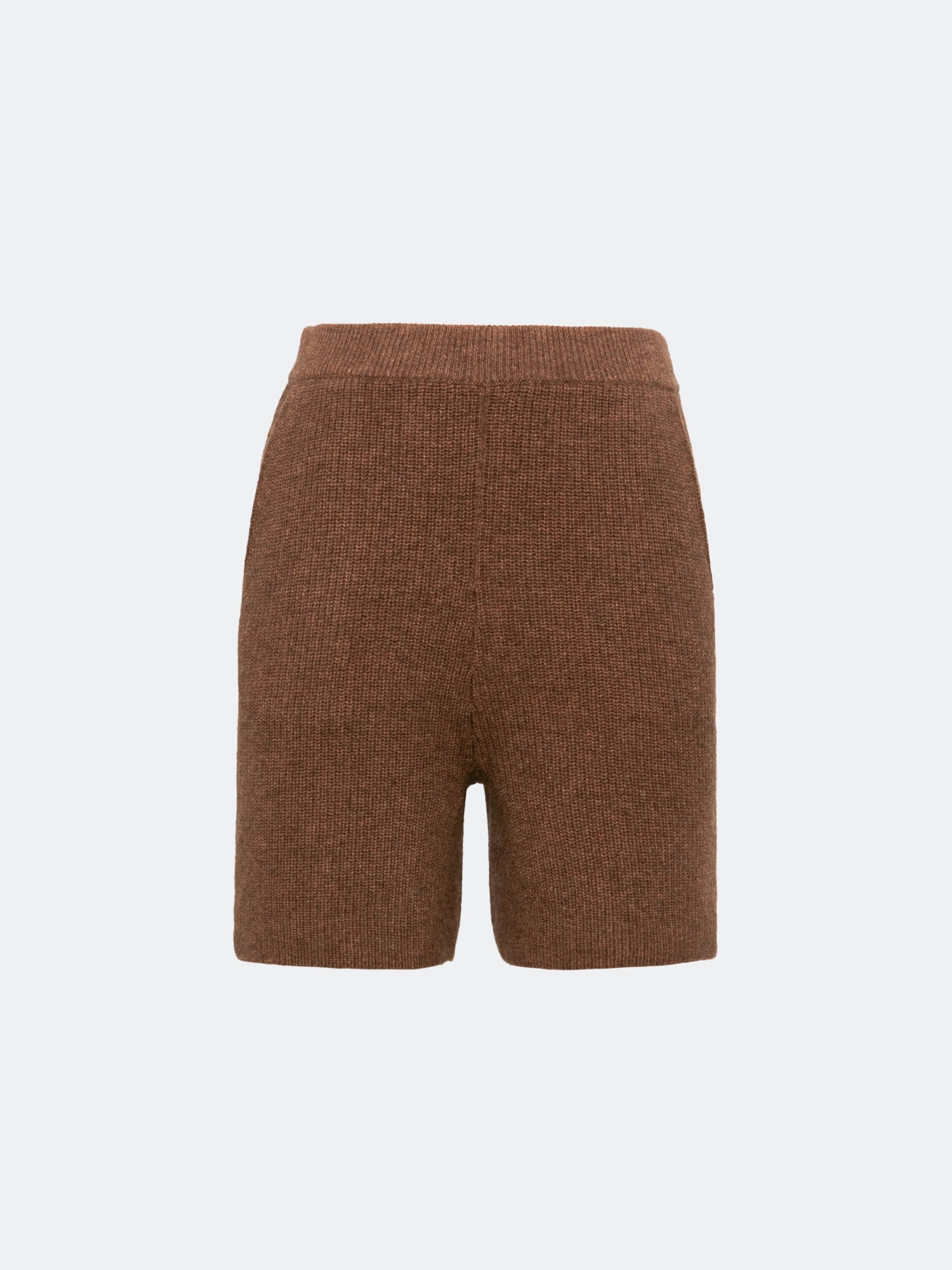 High-waisted Knitted Shorts | Brown