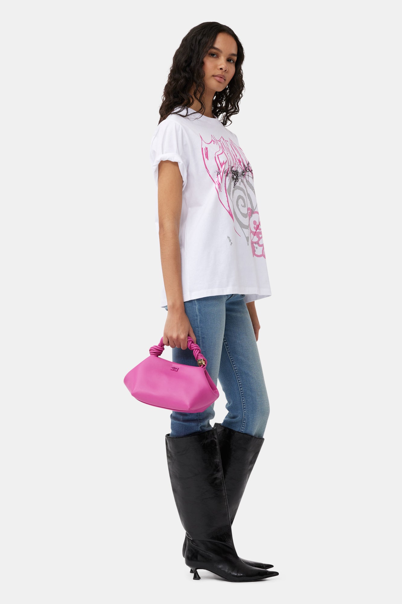 Ganni Bou Bag Small | Shocking Pink