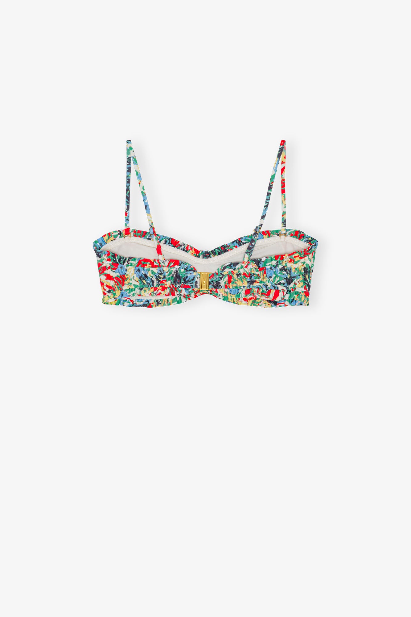Recycled Printed Ruffle Bandeau Bikini Top | Multicolor