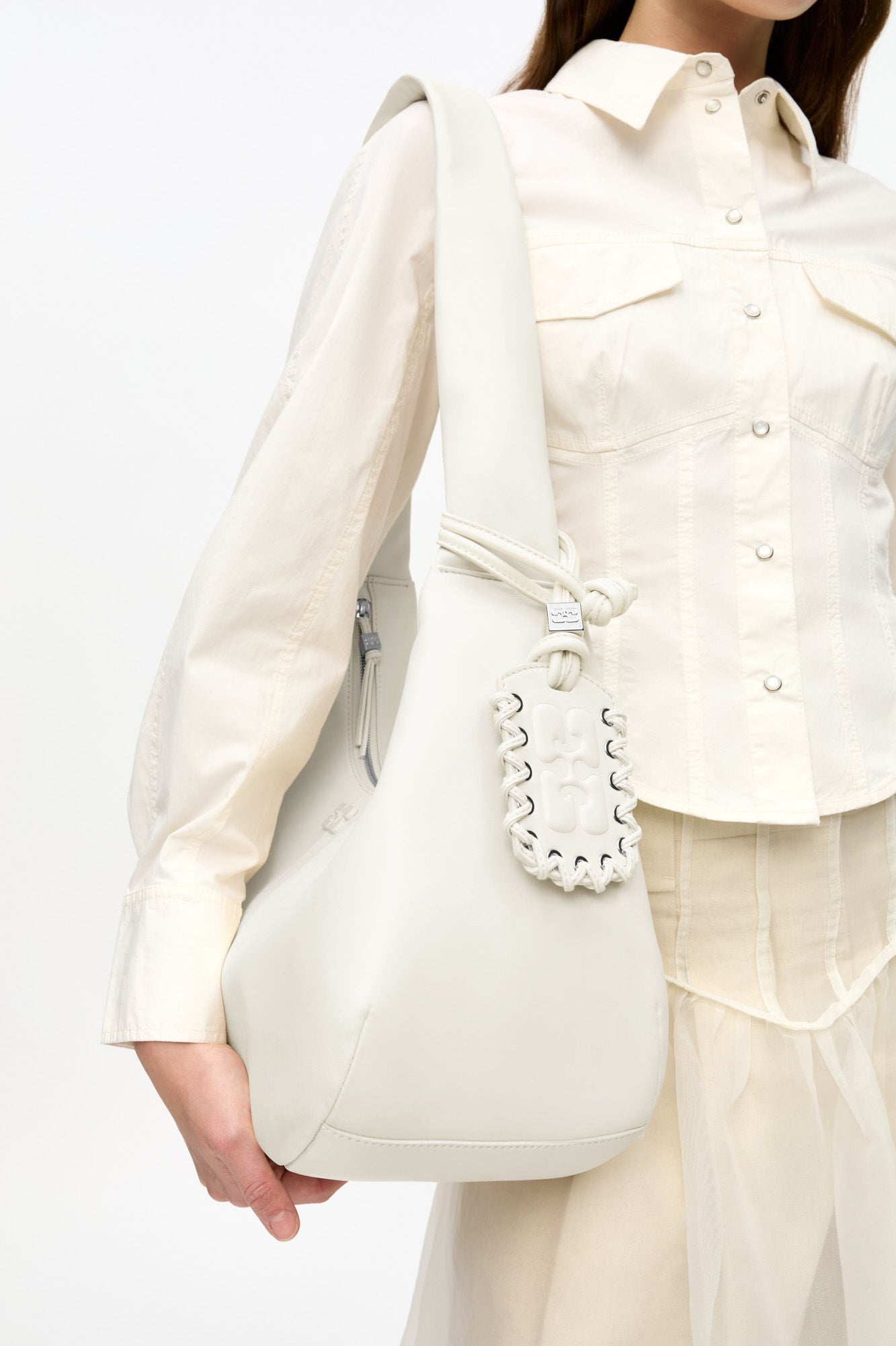 Medium Hobo Bag | Egret