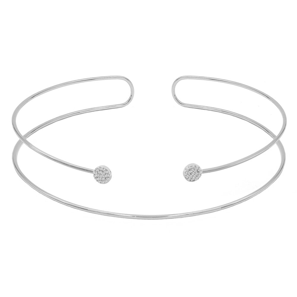 Pavé Disc Slip-On Choker | Silver