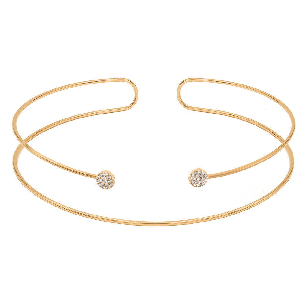 Pavé Disc Slip-On Choker | Gold